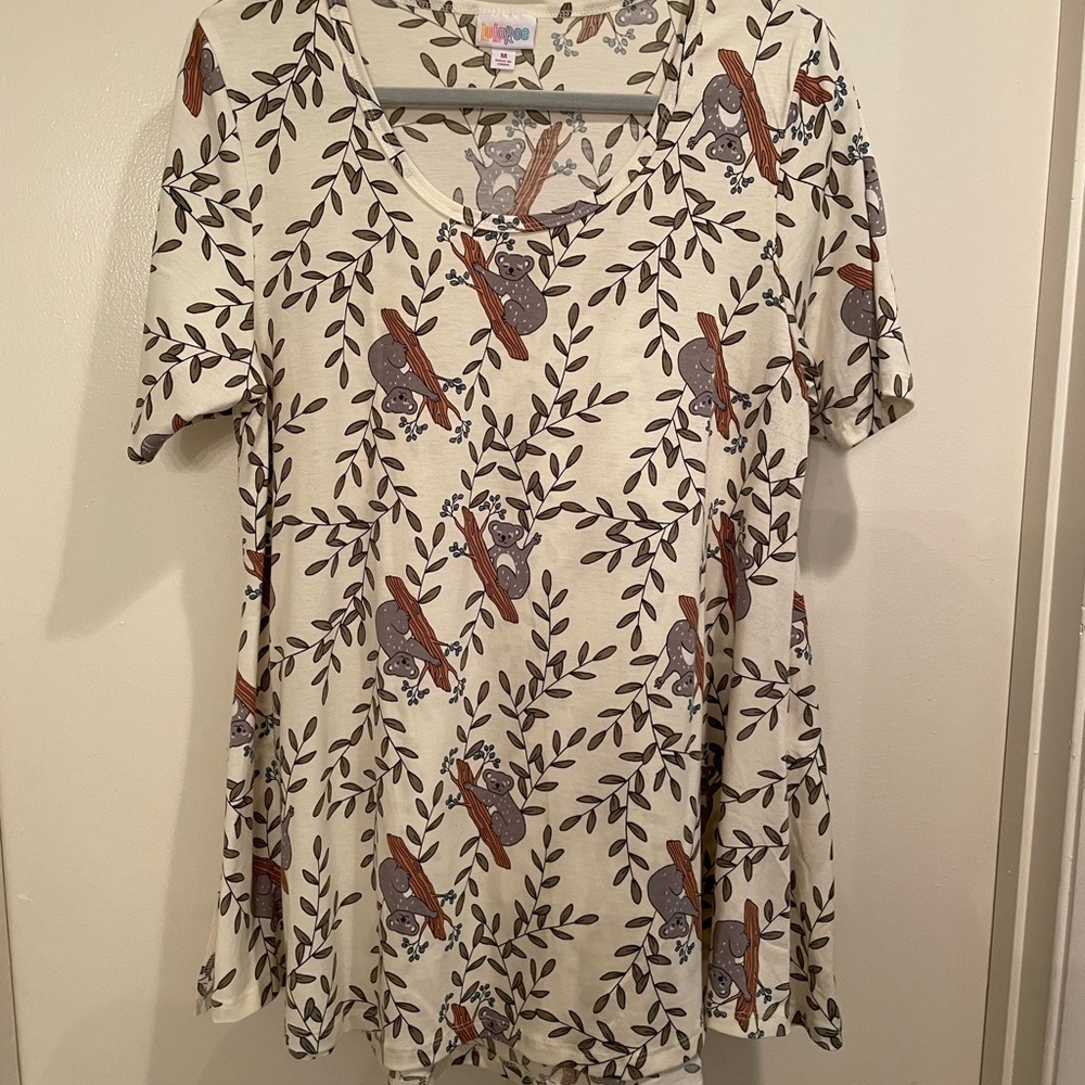 LuLaRoe Perfect T Koala Print Short Sleeve Top